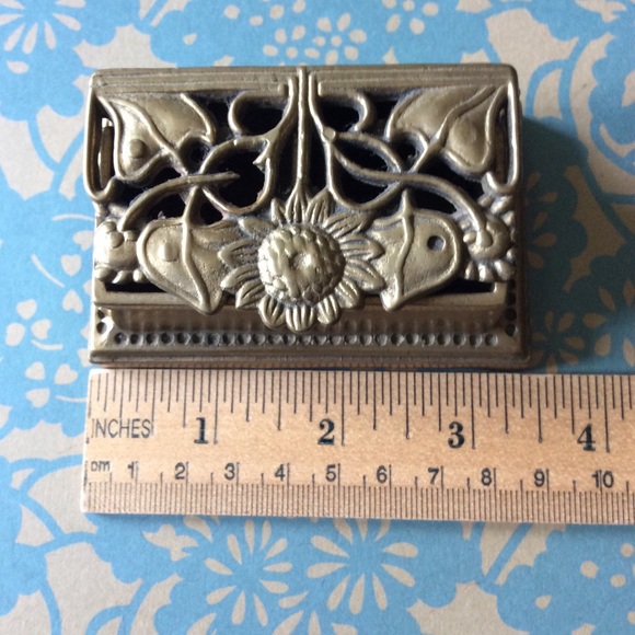 Art Nouveau Style Brass Stamp Holder - Picture 6 of 12